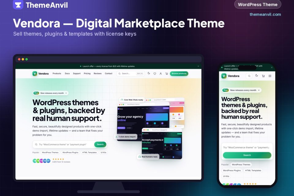 Vendora — Digital Marketplace WordPress Theme